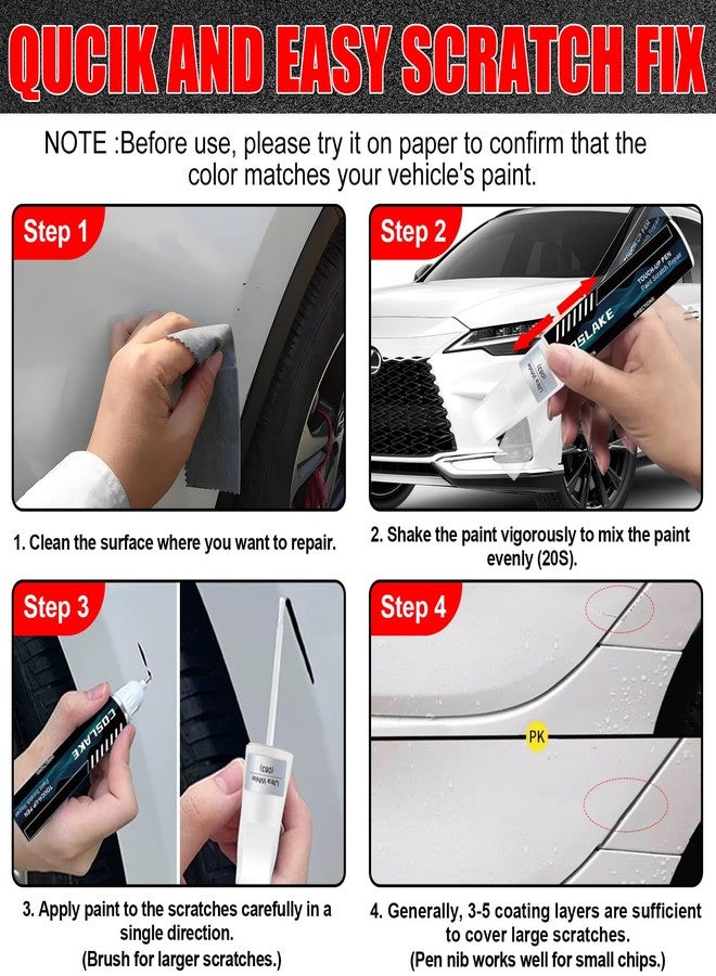 COSLAKE Car Touch Up Paint(Matador Red Mica(3R1)) for Lexus, Car Paint Scratch Repair Kit, Quick & Easy Solution to Repair, 2 in 1 Scratch Remover Pen with Color-Matched - Image 5